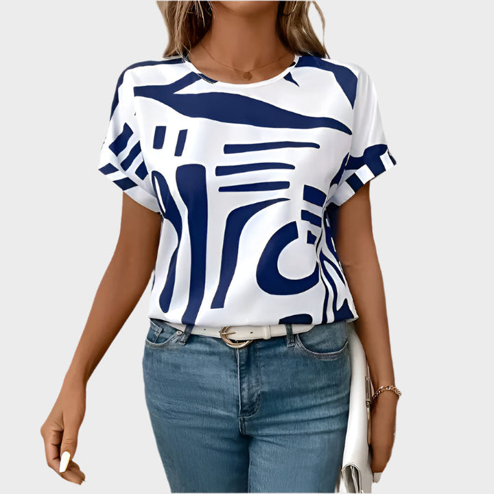 Kasdienis T-shirt su Abstrakčiu Dizainu