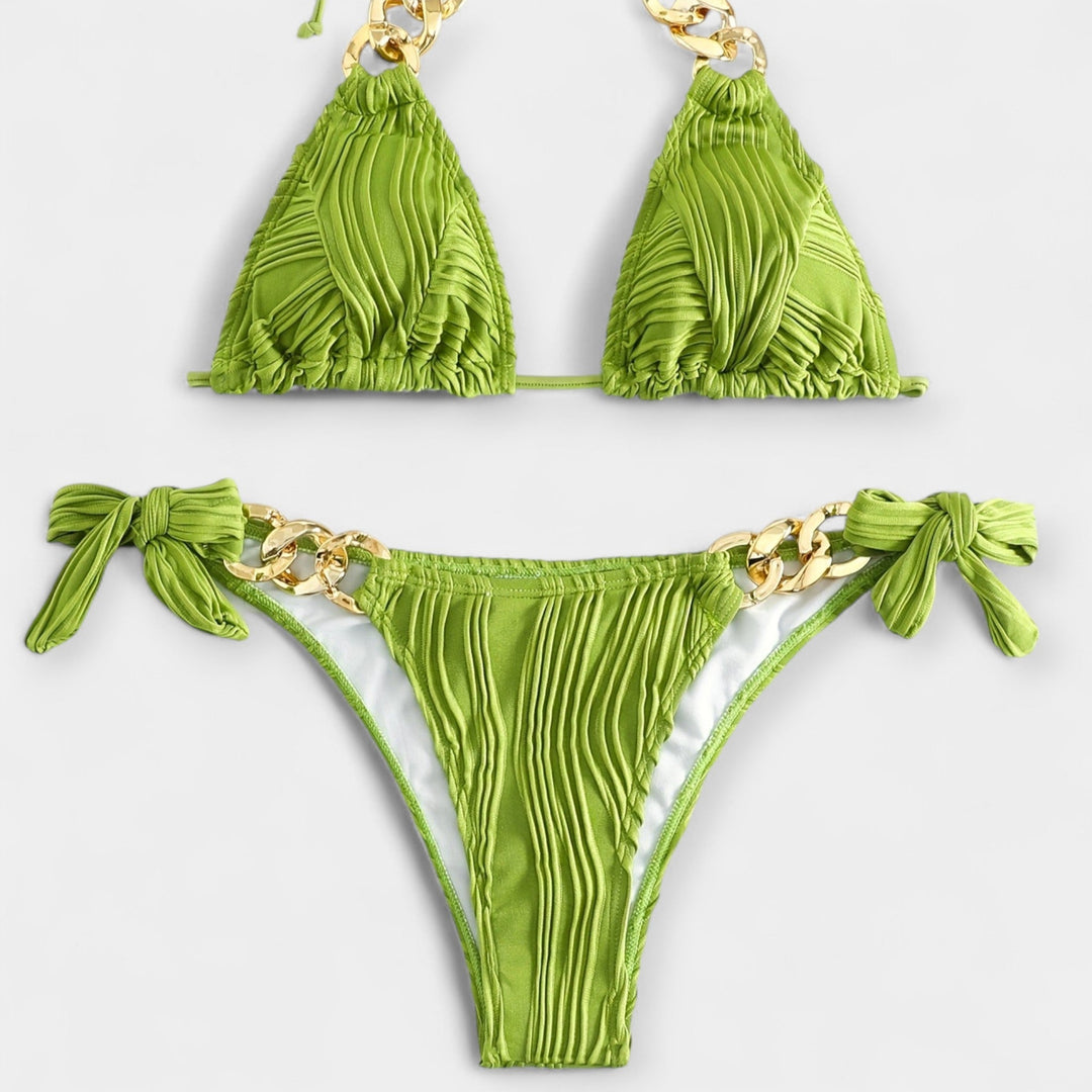 Svītrainais Bikini Komplekts ar Šuvēm