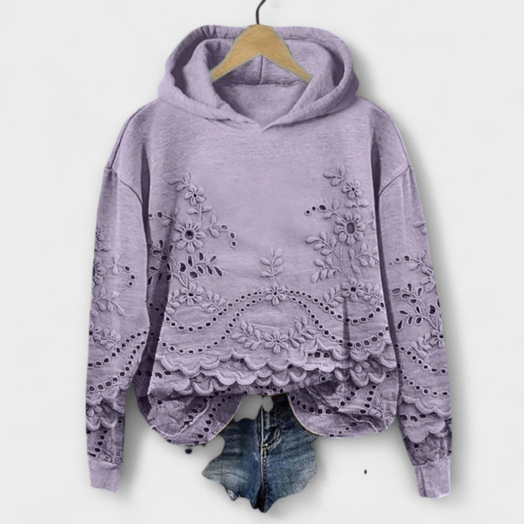 Grace – Vintage Hoodie ar ziedu rakstu