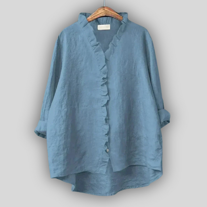 Linen Blūze Zemes Krāsā
