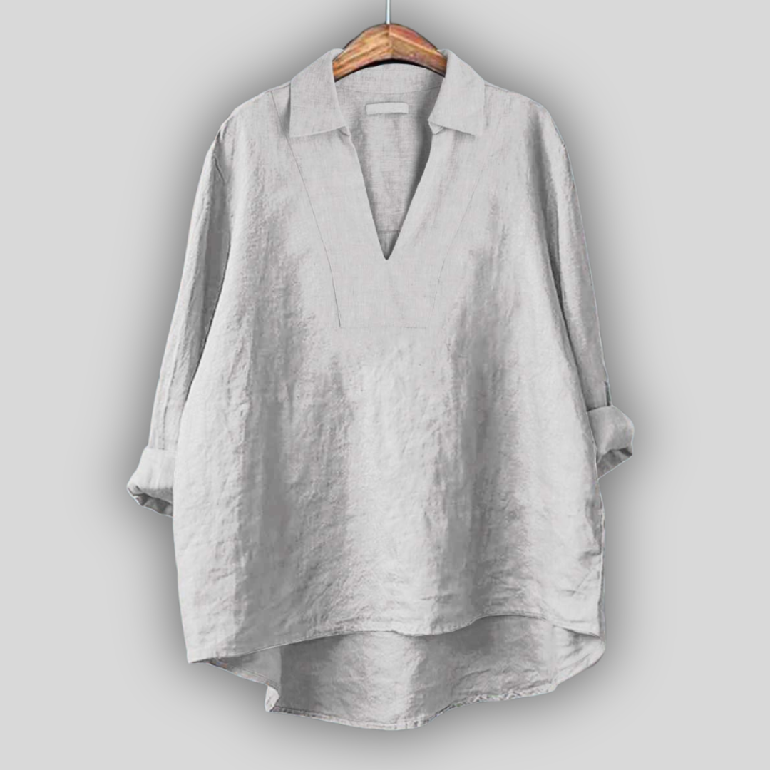 Linen Blūze Sudraba Elegance