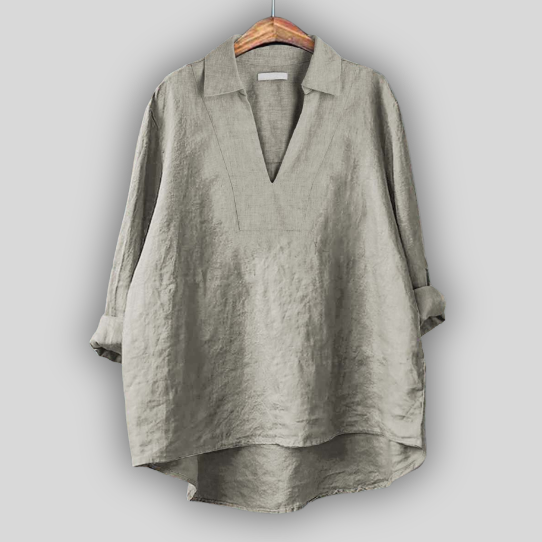 Linen Blūze Sudraba Elegance