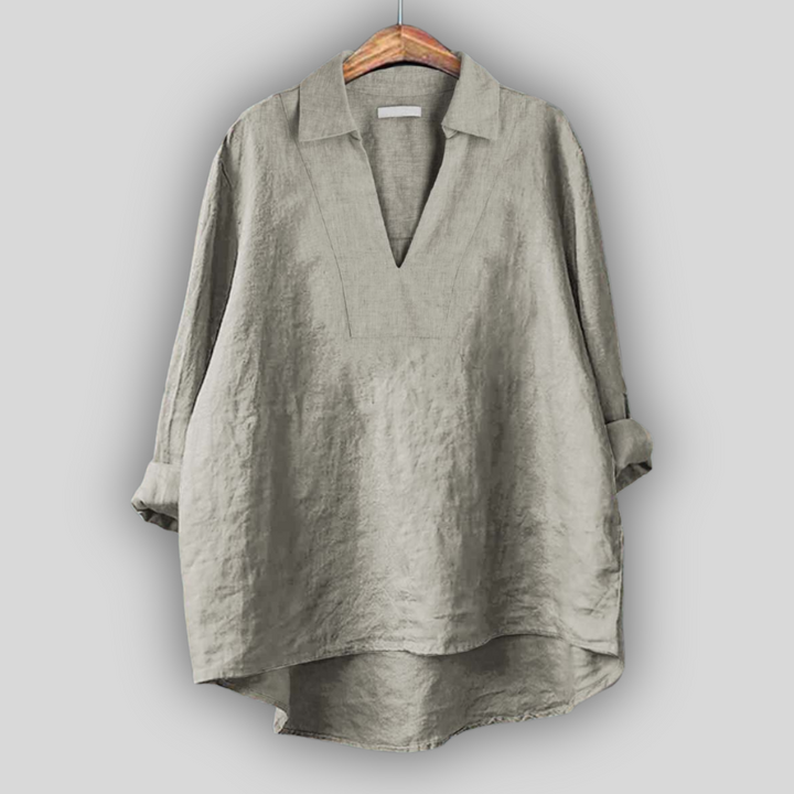 Linen Blūze Sudraba Elegance