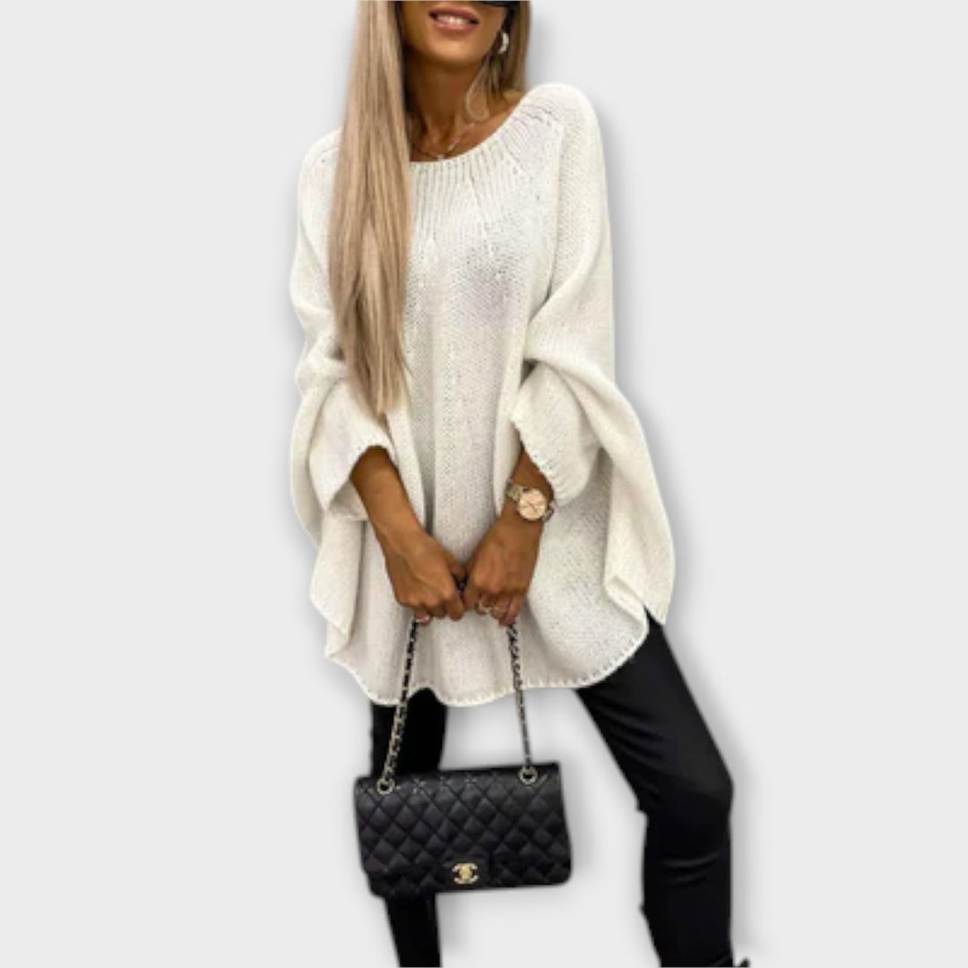 Izabele - Elegants sieviešu džemperis ar apaļu kakla izgriezumu
