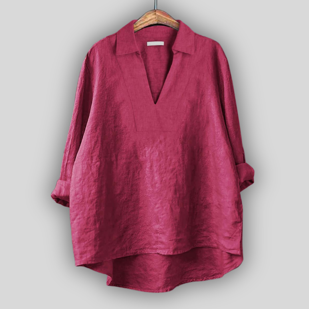 Linen Blūze Sudraba Elegance