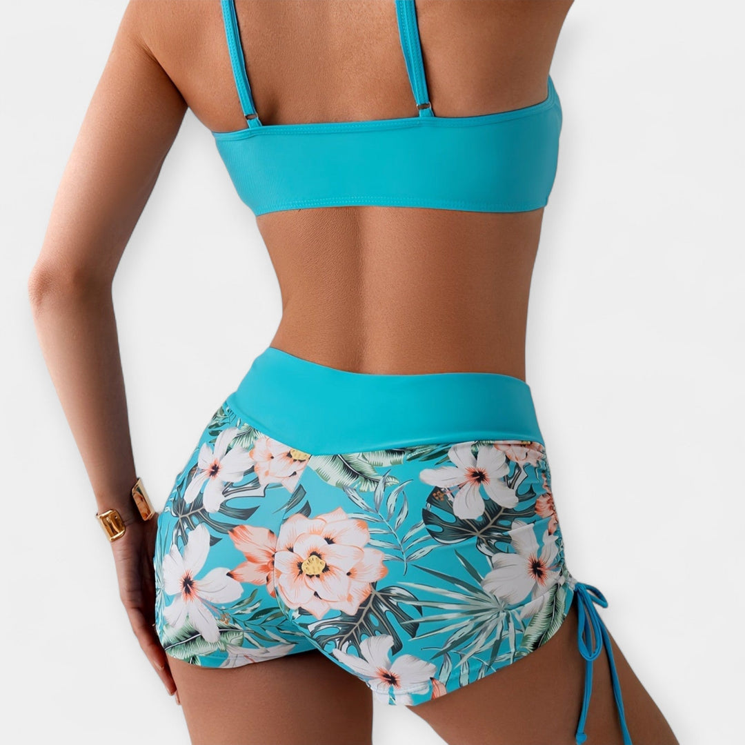 Augsta jostas Bikini ar Tropu rakstiem