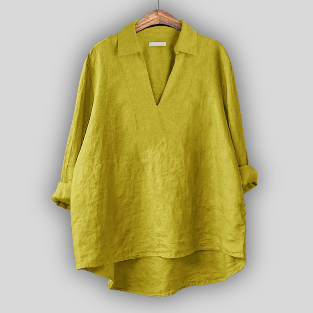 Linen Blūze Sudraba Elegance