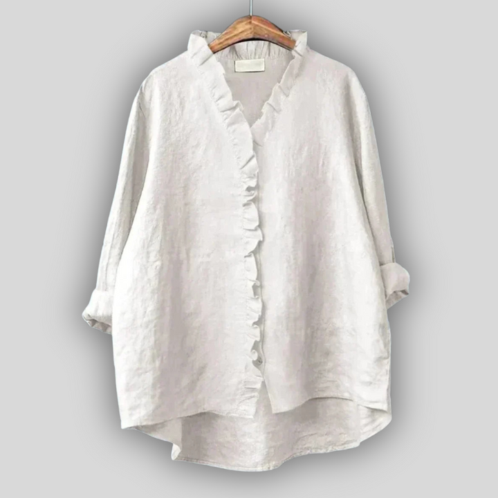 Linen Blūze Zemes Krāsā