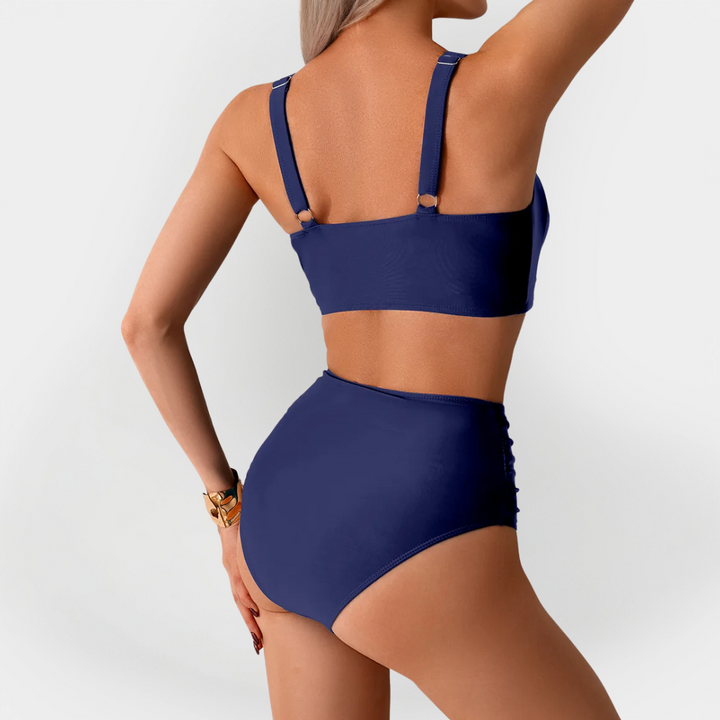 Sieviešu Augsta Izgriezuma Bikini Ar Apdari Uz Krūtīm