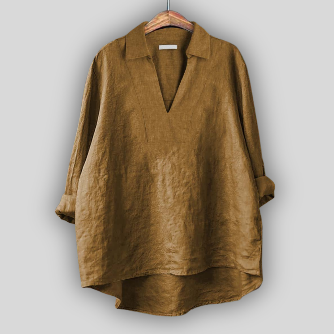 Linen Blūze Sudraba Elegance