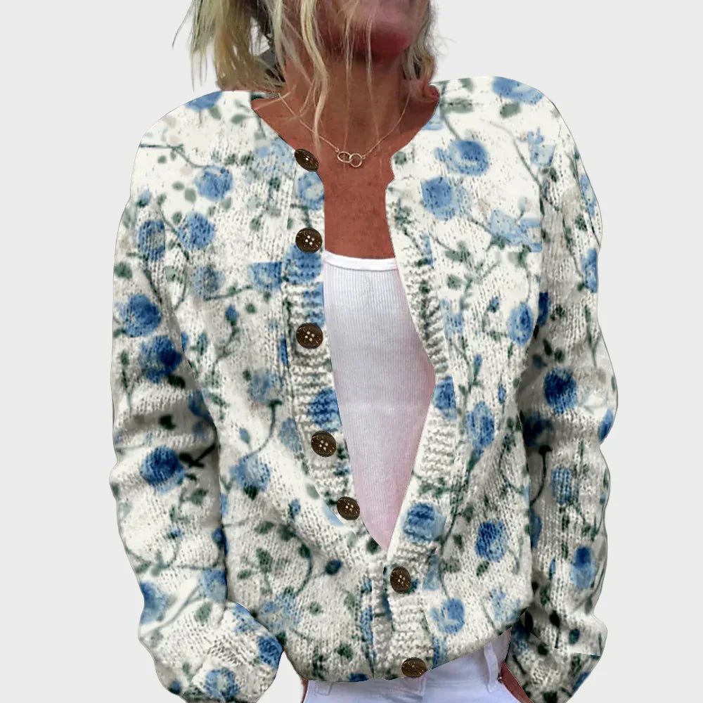 Diāna - Elegants Adīts Vestes ar Rakstu