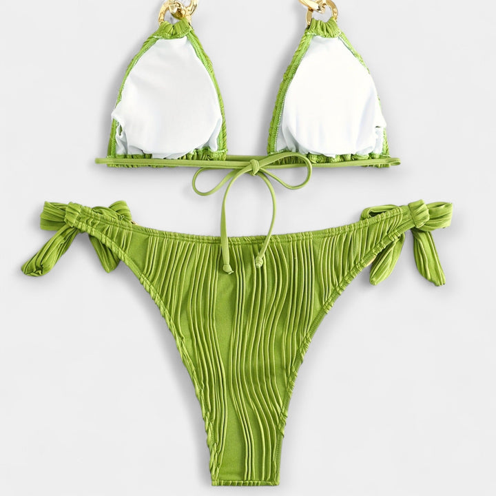 Svītrainais Bikini Komplekts ar Šuvēm