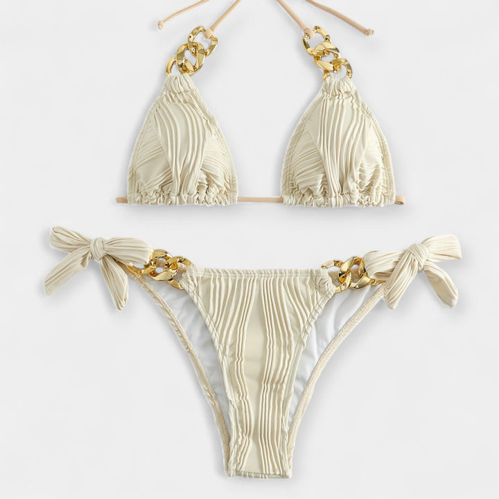 Svītrainais Bikini Komplekts ar Šuvēm