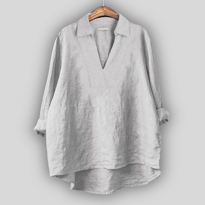 Linen Blūze Sudraba Elegance