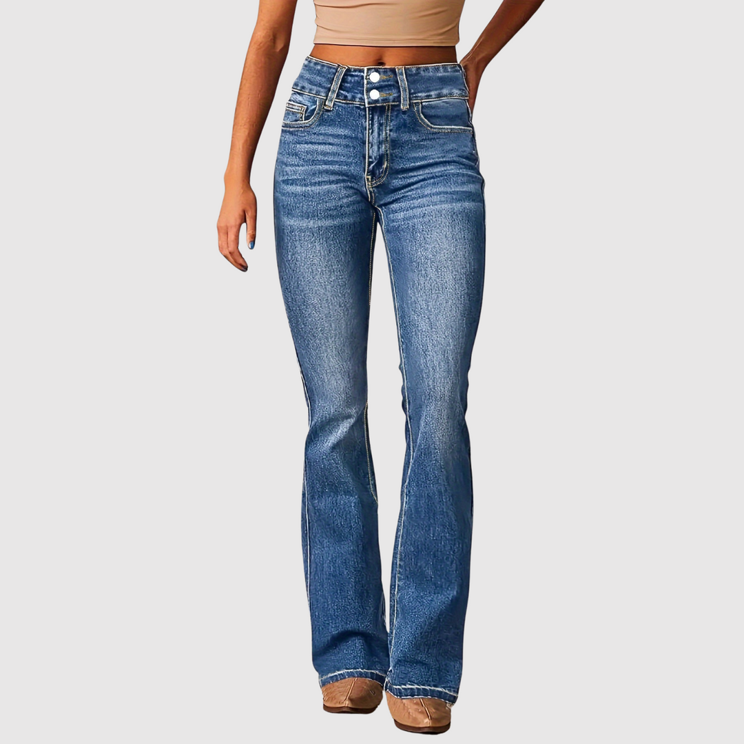 Полина – Класически дънки bootcut с еластан