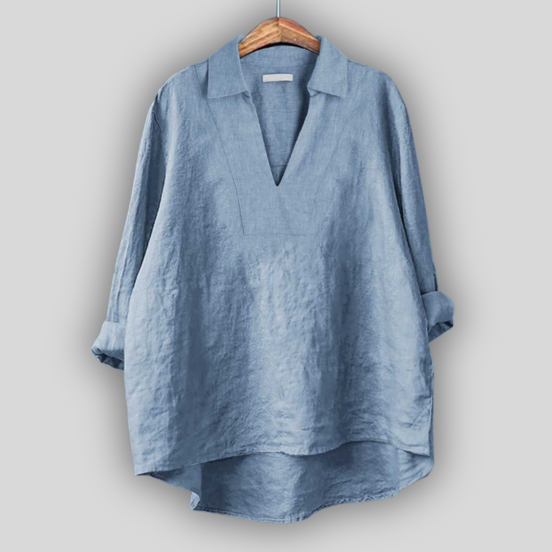 Linen Blūze Sudraba Elegance