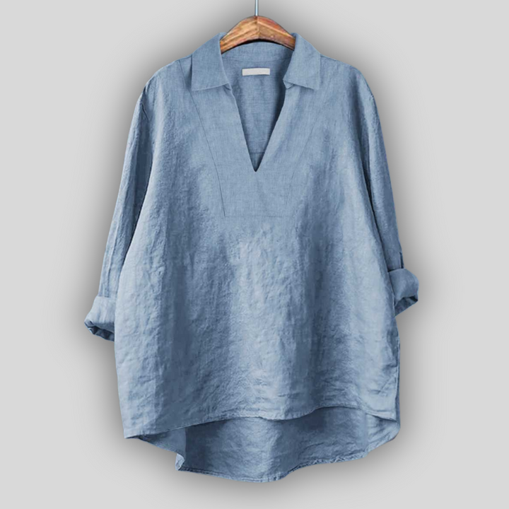 Linen Blūze Sudraba Elegance
